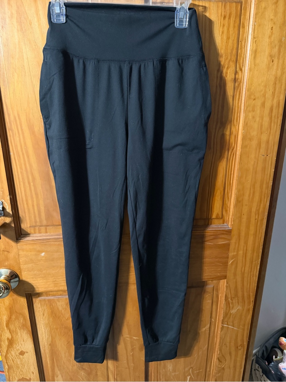 Rewash Black High-Waist Ponte Jogger Pants